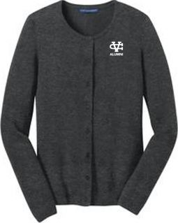 Ladies Cardigan, Heather Charcoal